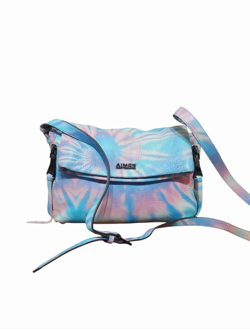 Aimee Kestenberg Good Times Spiral Tie-Dye Leather Crossbody Bag EUC